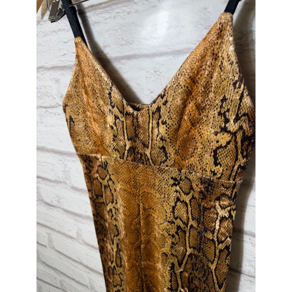 Backbite Leopard Cheetah Velvet Jumpsuit Size XS NWOT Rock Halloween One Piece - Picture 4 of 5
